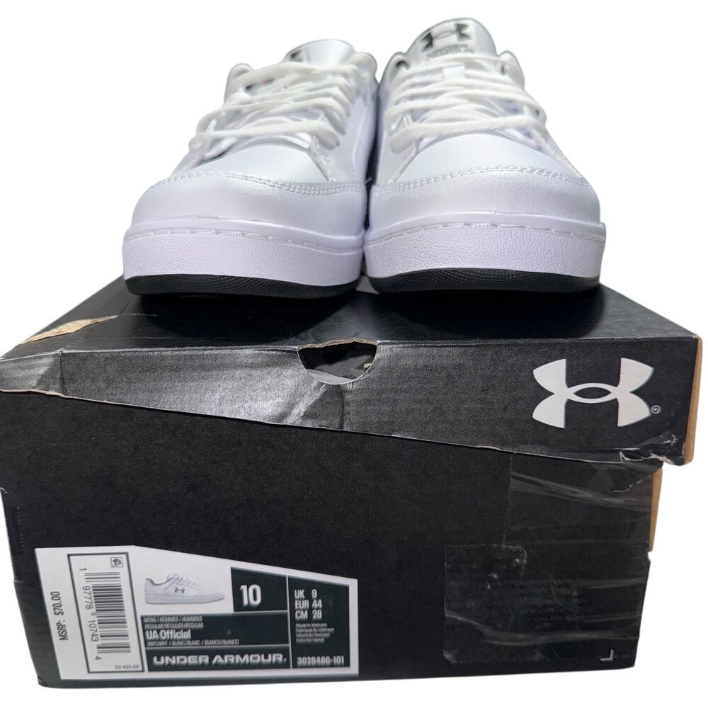 Under Armour UA Official White Men's Leather Sneakers Size/ 10 - Picture 16 of 16